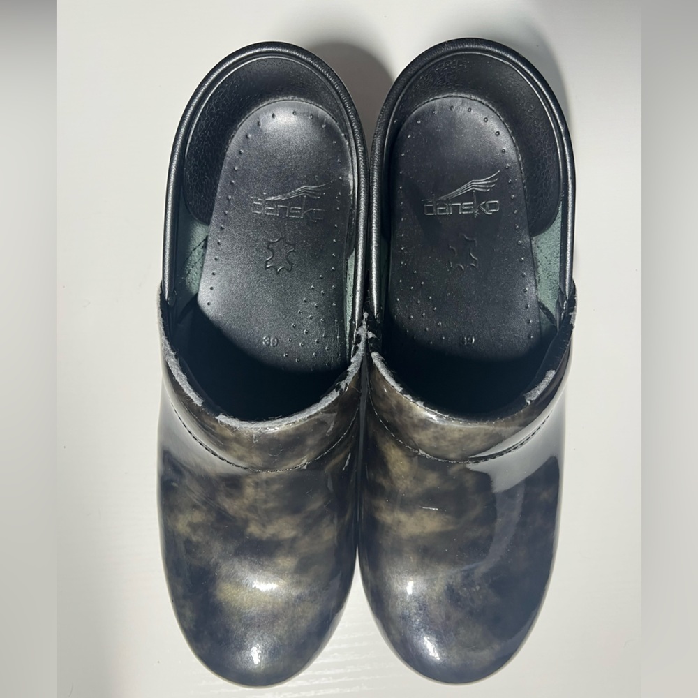 Dansko Black and Green Mules with Classic Design